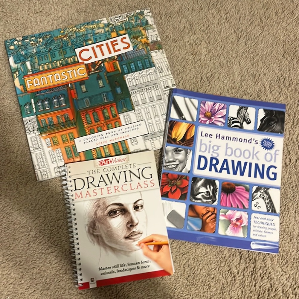 Two Learner Drawing Books + One Fun Coloring Book